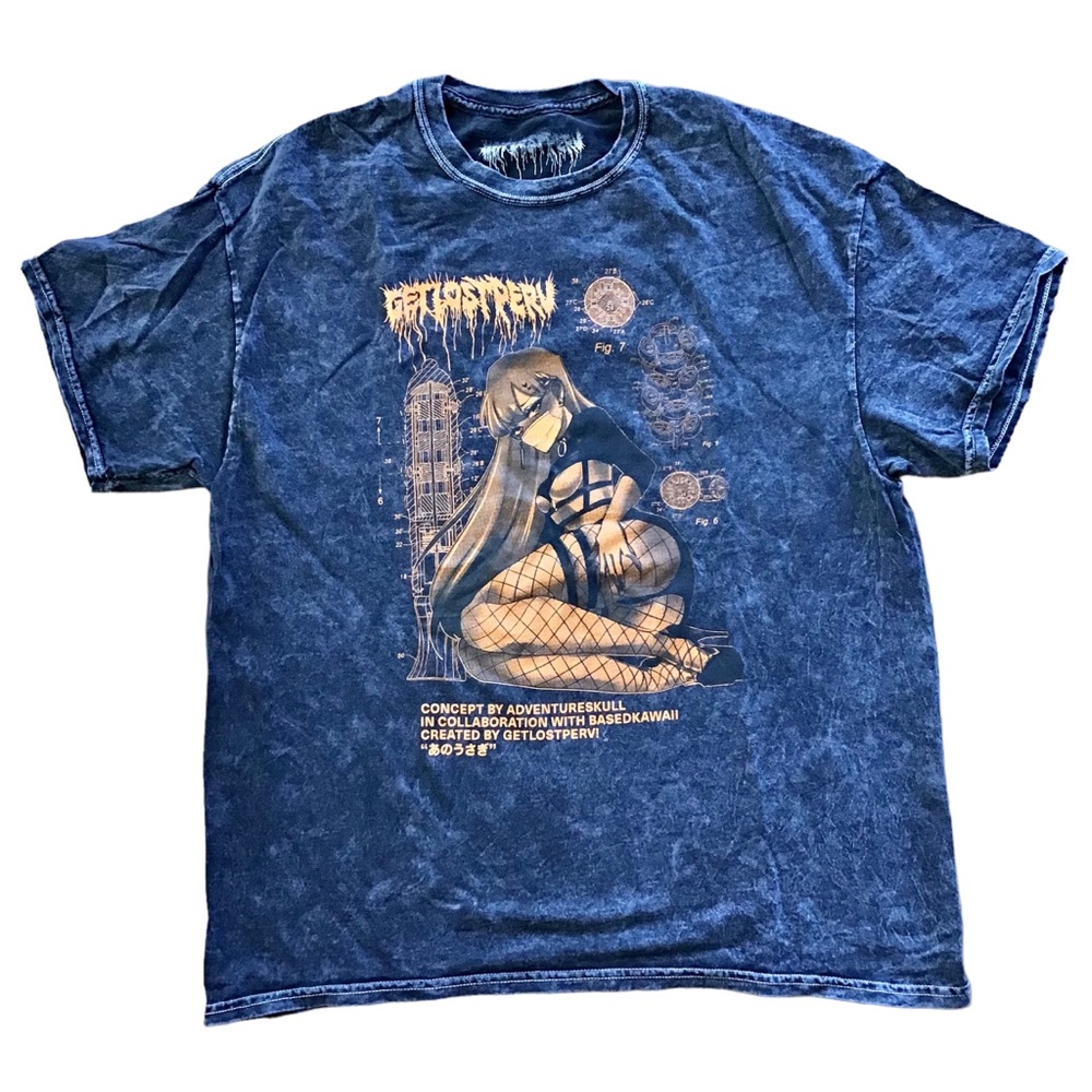 Spencer's Graphic Anime T-Shirt Woman in Mask Get Lost Perv L